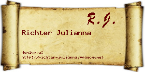 Richter Julianna névjegykártya